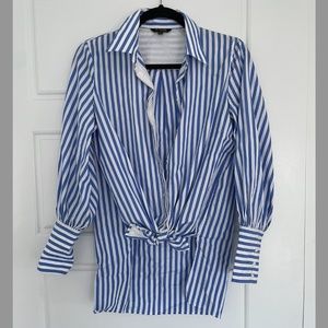 Massimo Dutti Blue & White Stripe Shirt
